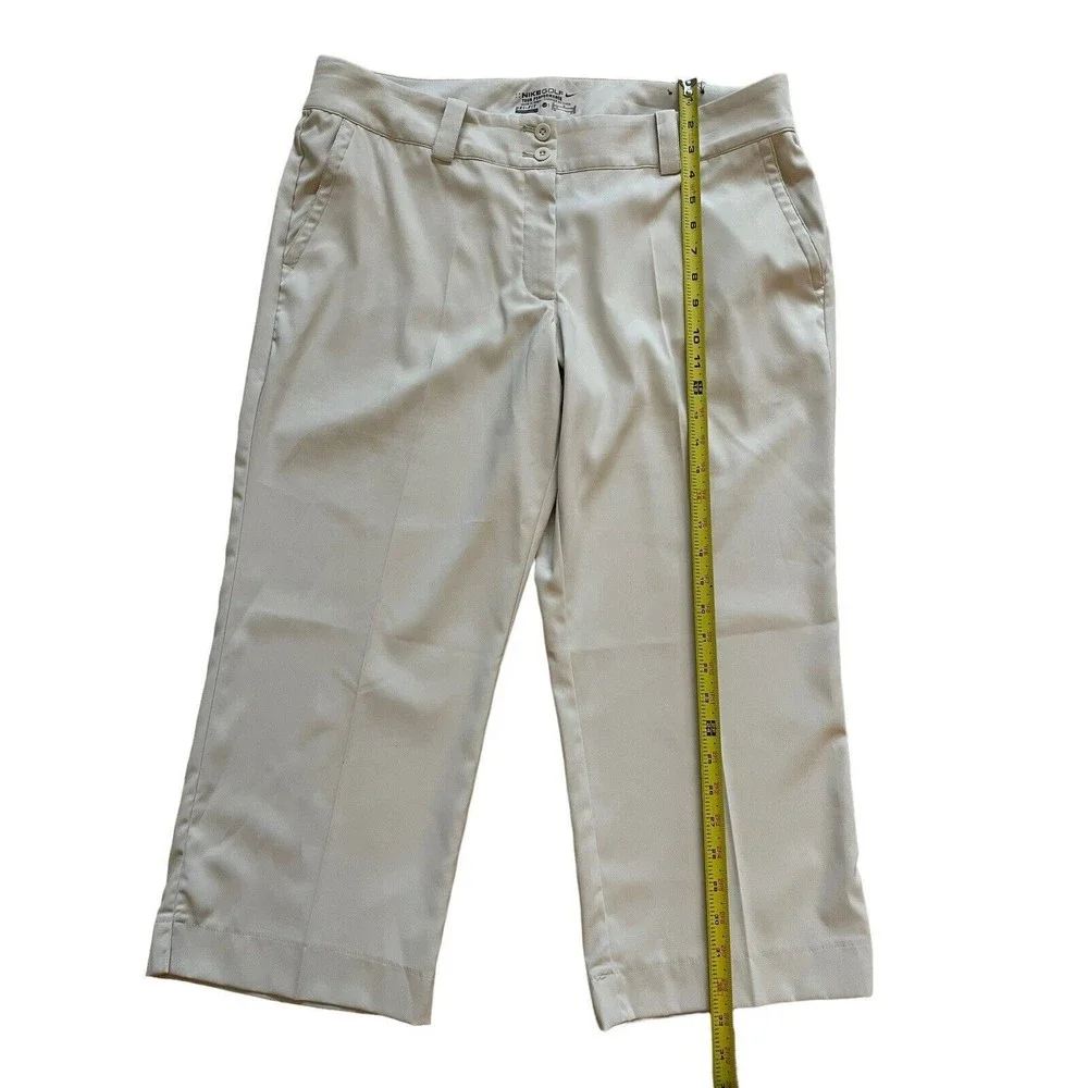 Nike Women's Modern Tech‎ Casual Trouser Cropped Pants Khaki Beige Size 14